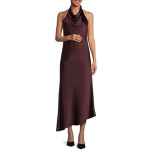Gianni Bini x Nastia Liukin Jenny Satin Bias Cowl Neck Midi Dress